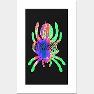 Tarantula Silhouette V32 (Tie Dye) Posters and Art